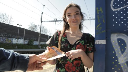 Public Agent: Tattooed minx cums on cock outdoors – Kylie Nymphette